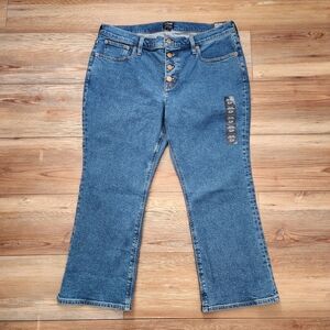 J. Crew Jeans Womens 32P Blue Mid-Rise Flare Crop NEW